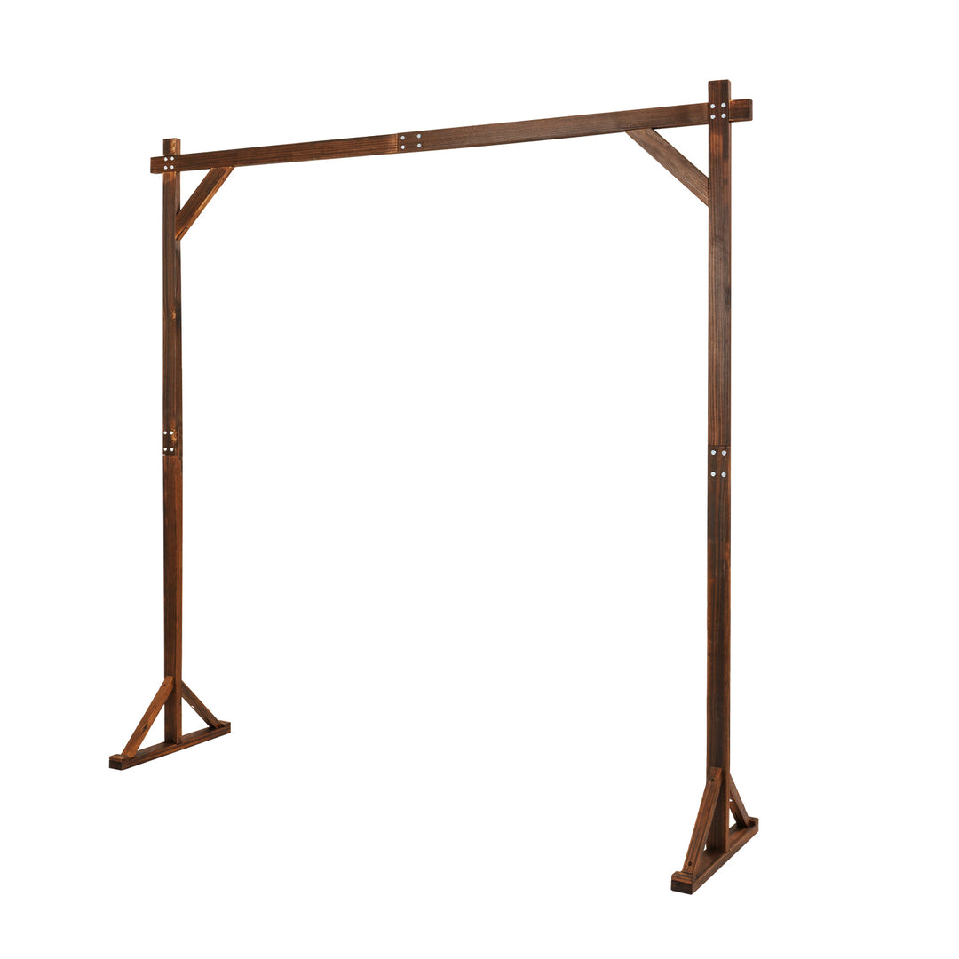 Giantex Wooden Wedding Arch for Ceremony, 7.2 FT Square Solid Wood Arbor for Wedding Backdrop Stand