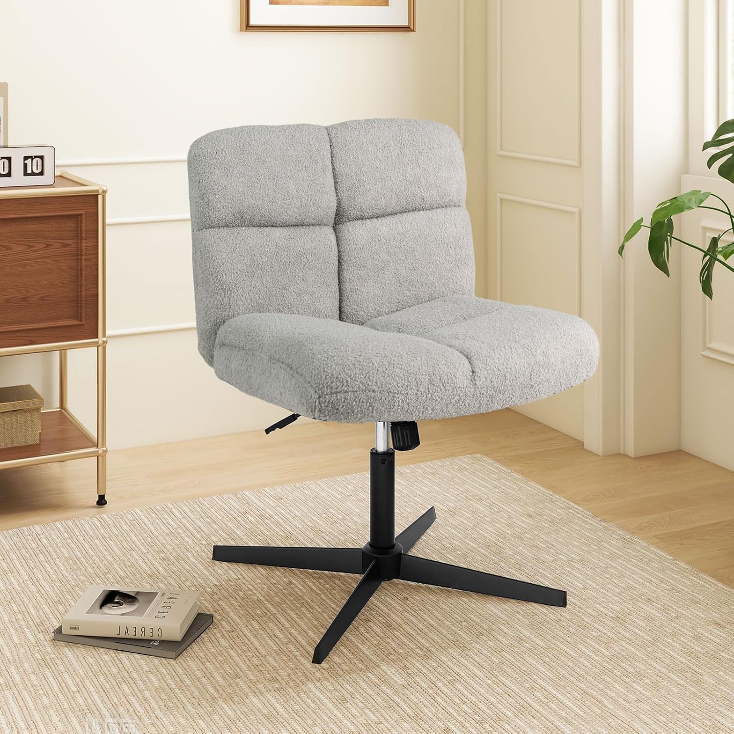 Giantex Criss Cross Chair No Wheels, Armless Cross Legged Office