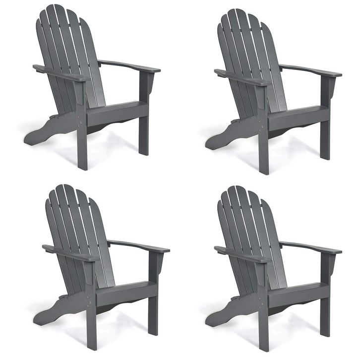 Giantex Adirondack Chair Outdoor Wooden W/Ergonomic Design Acacia Chair for Yard