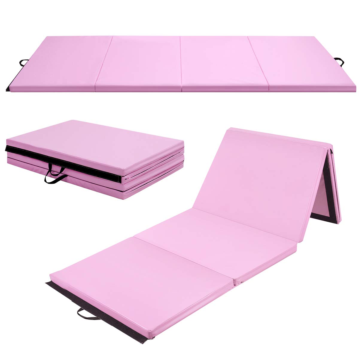 Gymnastics Mat, Anti-Tear Folding Gymnastics Exercise Mats Carrying Handles