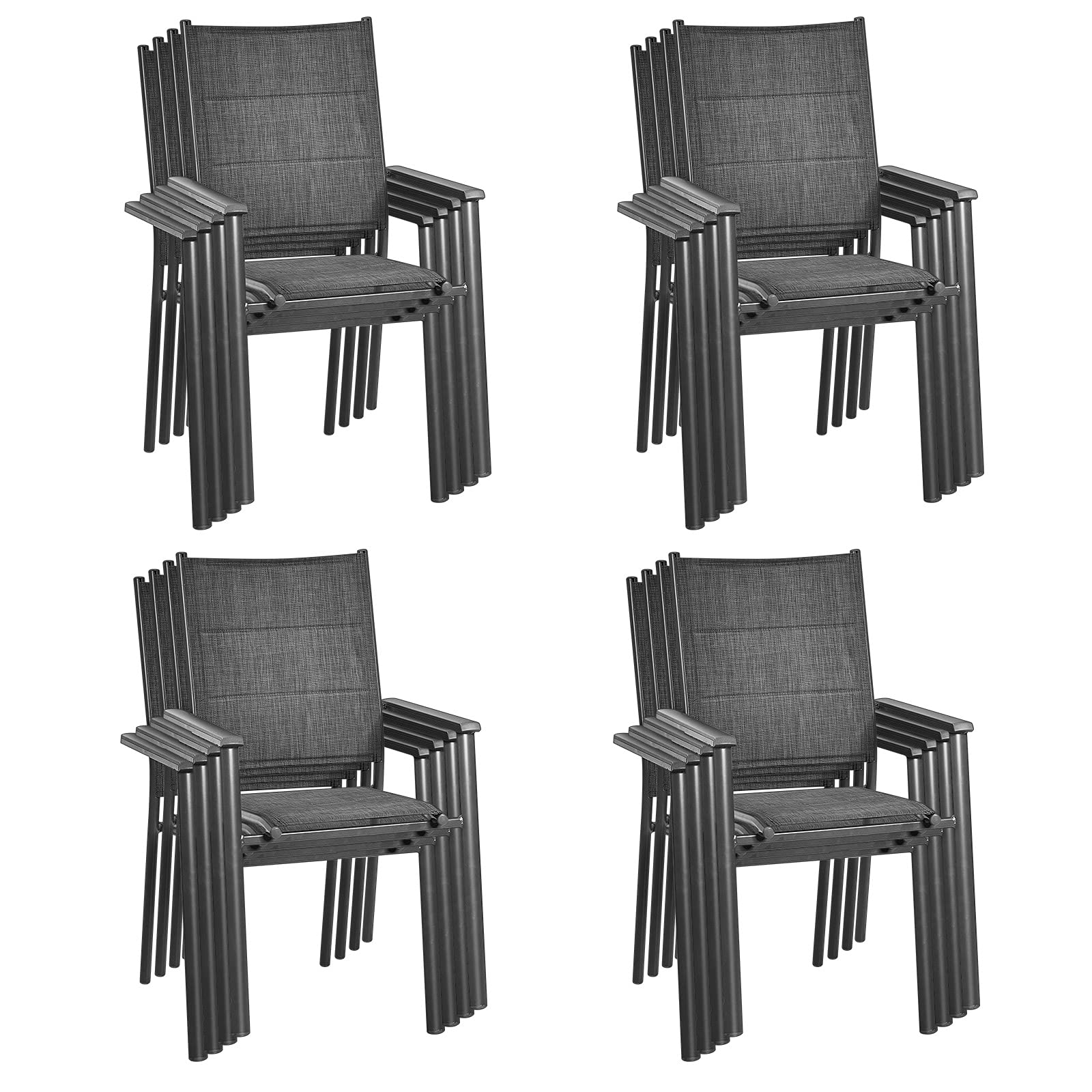 Giantex Patio Chairs, Stackable Lawn Chairs