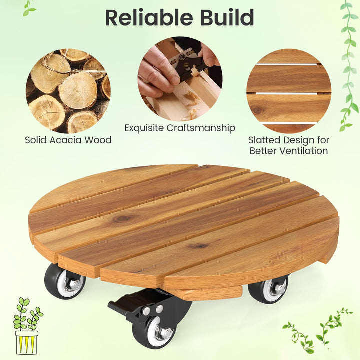 Giantex 2 Pcs and 4 Pcs Plant Caddy with Wheels with 360° Lockable Casters