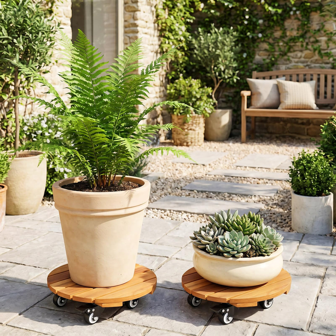 Giantex 2 Pcs and 4 Pcs Plant Caddy with Wheels with 360° Lockable Casters