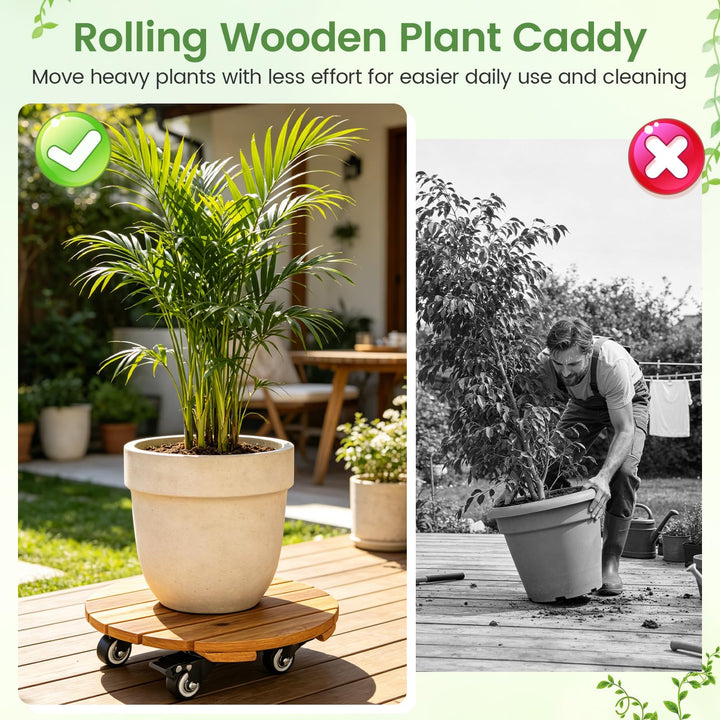 Giantex 2 Pcs and 4 Pcs Plant Caddy with Wheels with 360° Lockable Casters