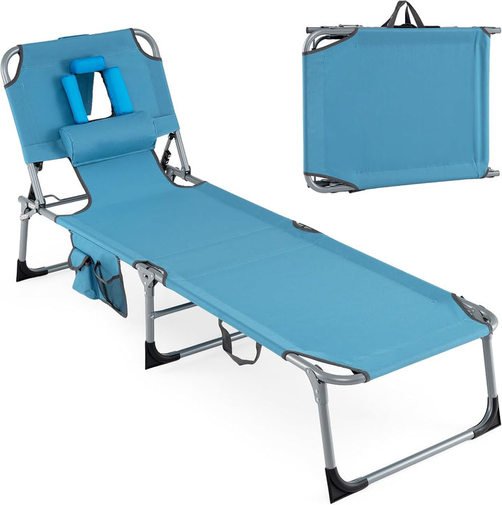 Giantex Tanning Chair with Face Arm Holes Folding Chair