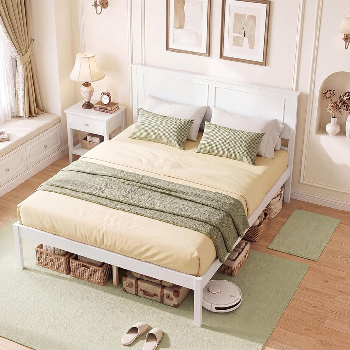 Giantex Wood Queen/Full/Twin Size Bed Frame with Wooden Slat Support