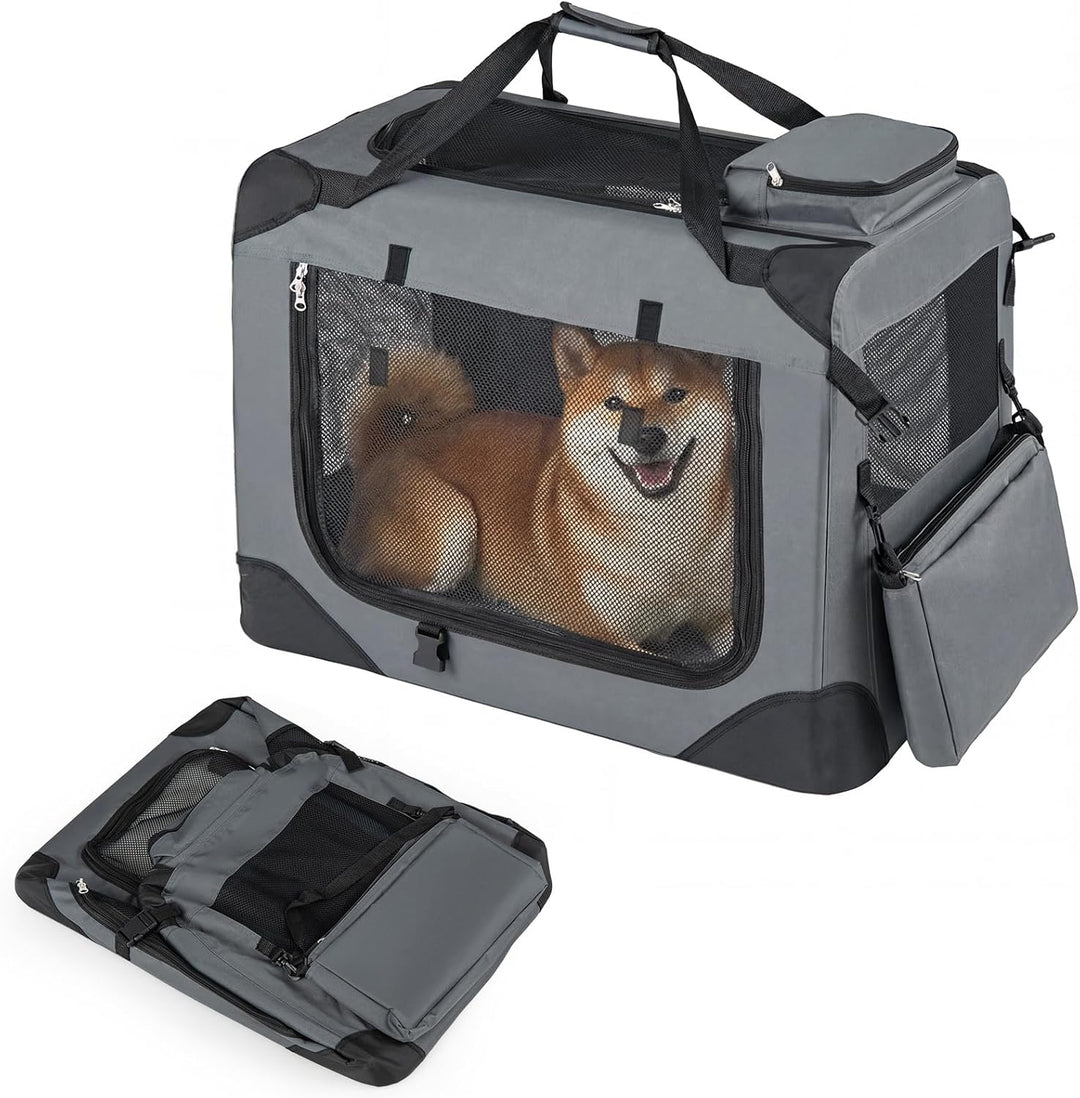 Giantex Folding Soft Dog Crate with 5-Sided Mesh