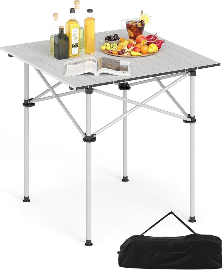 Giantex Folding Roll-up Camping Table Portable Square Table with Carry Bag for Picnic