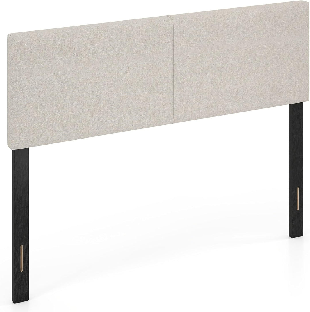 Giantex Upholstered Headboard Queen/Full Size Vertical Quilted Linen Fabric Head Board