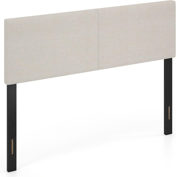 Giantex Upholstered Headboard Queen/Full Size Vertical Quilted Linen Fabric Head Board