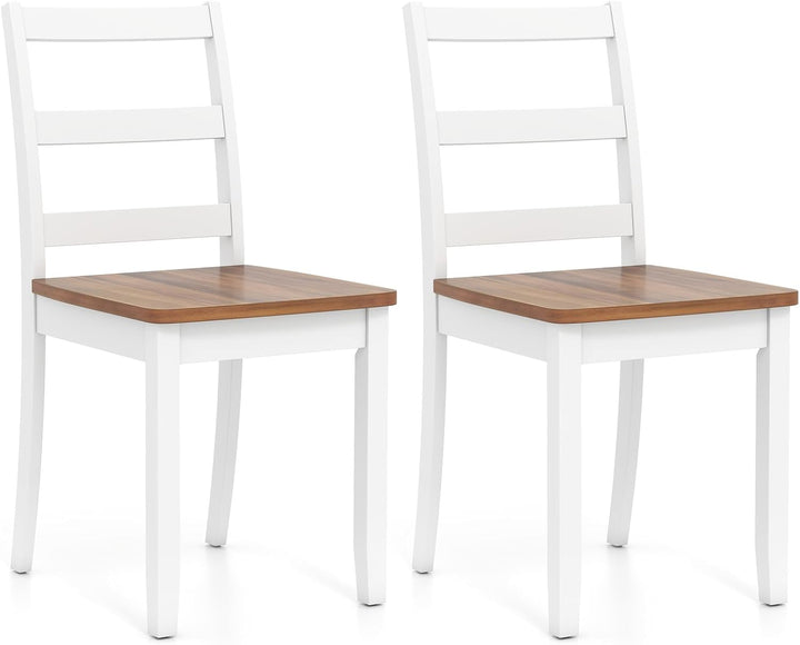 Giantex Wood Dining Chairs Set of 2/4 - Wooden Armless Kitchen Chairs with Solid Rubber Wood Legs
