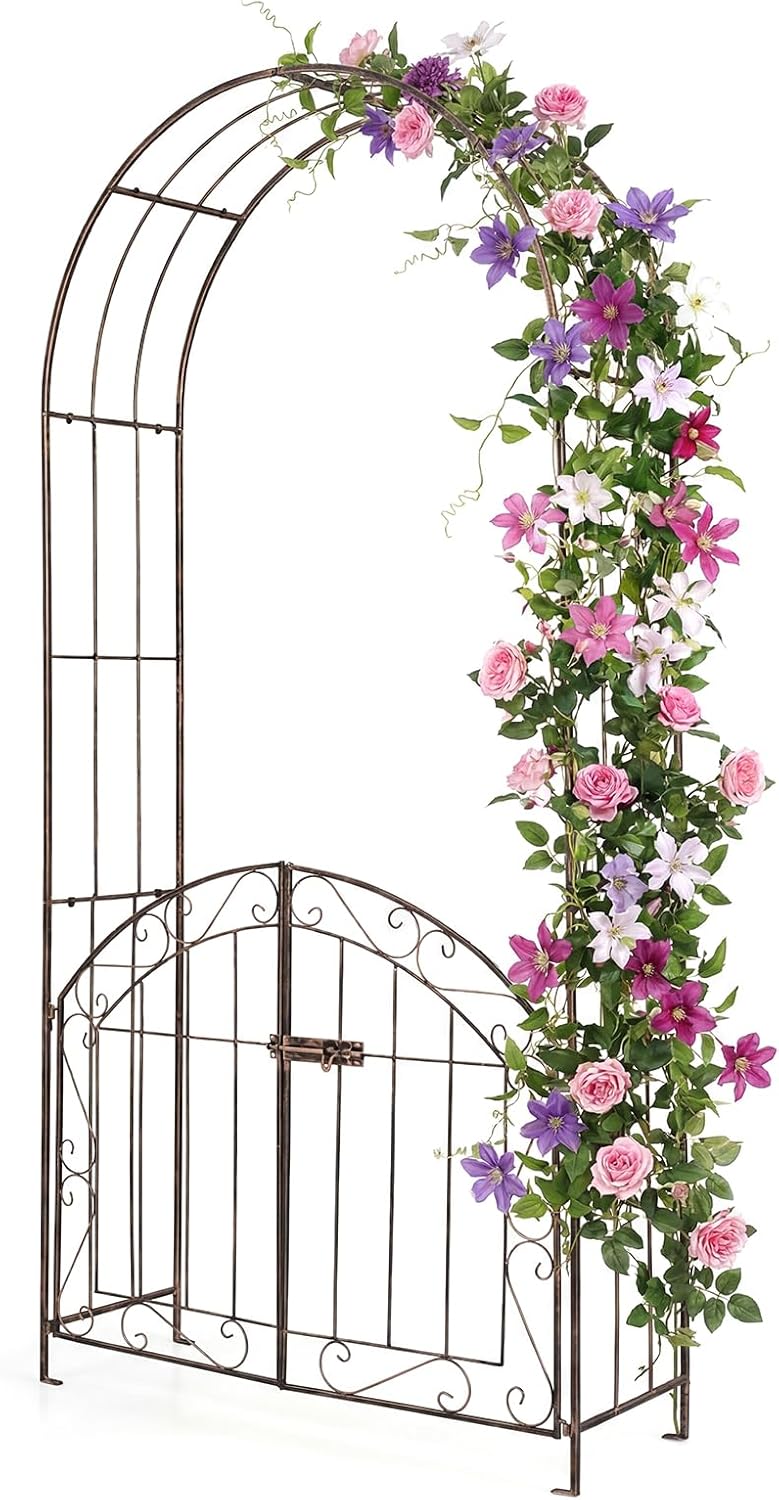Giantex 79" H x 39" W Garden Arch with Gate