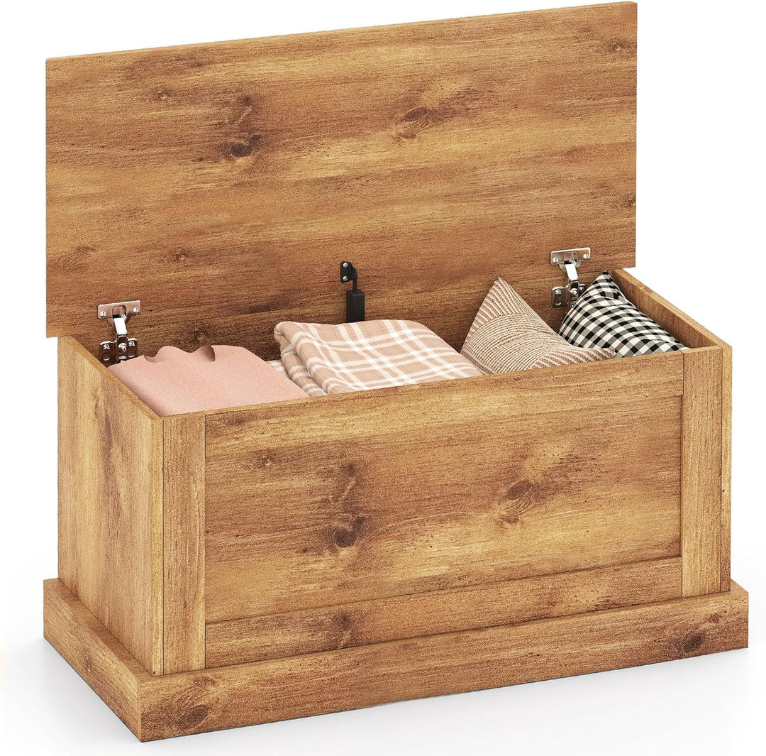 Giantex Storage Bench, 35.5” Storage Trunk with Safety Metal Hinge