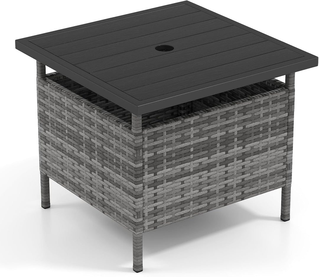 Giantex Umbrella Table, Outdoor Side Table with 2