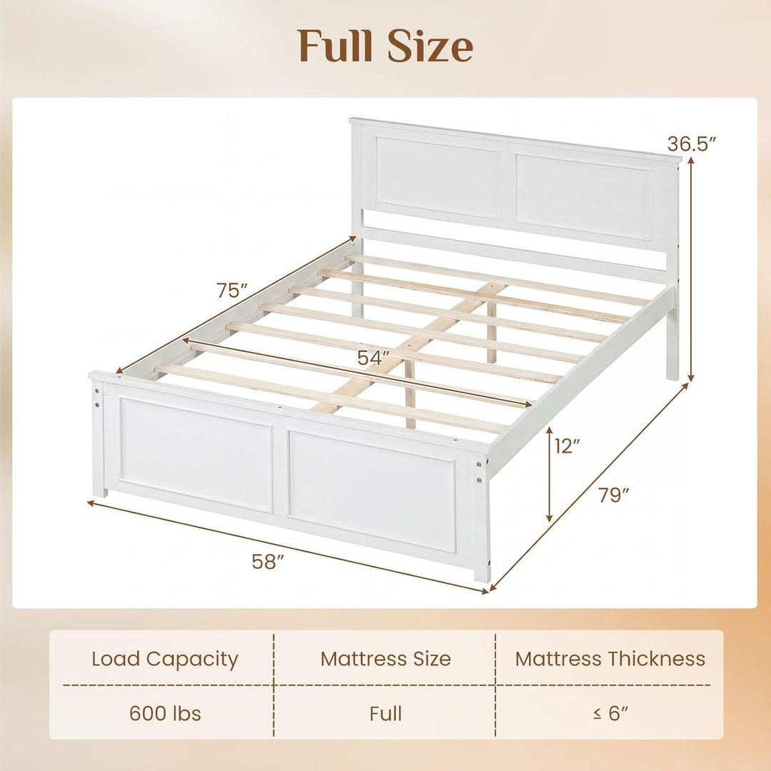 Giantex Wood Queen/Full/Twin Size Farmhouse Solid Platform Bed