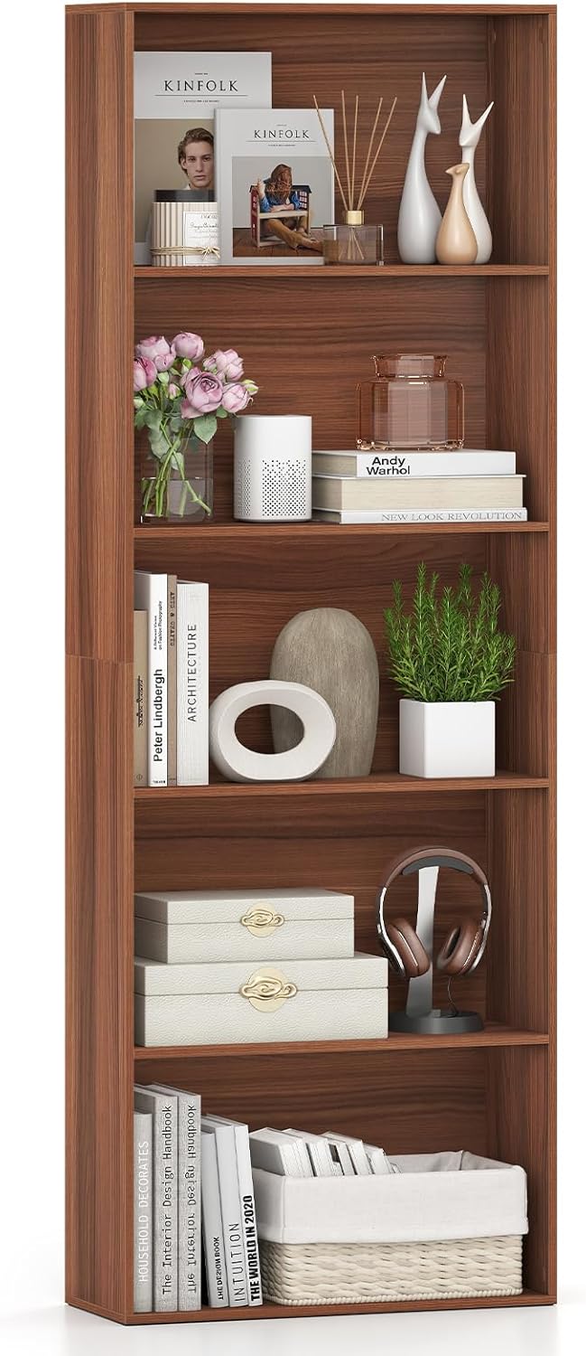 Giantex 5-Tier Bookshelf Freestanding Bookcase with 5 Open Shelf