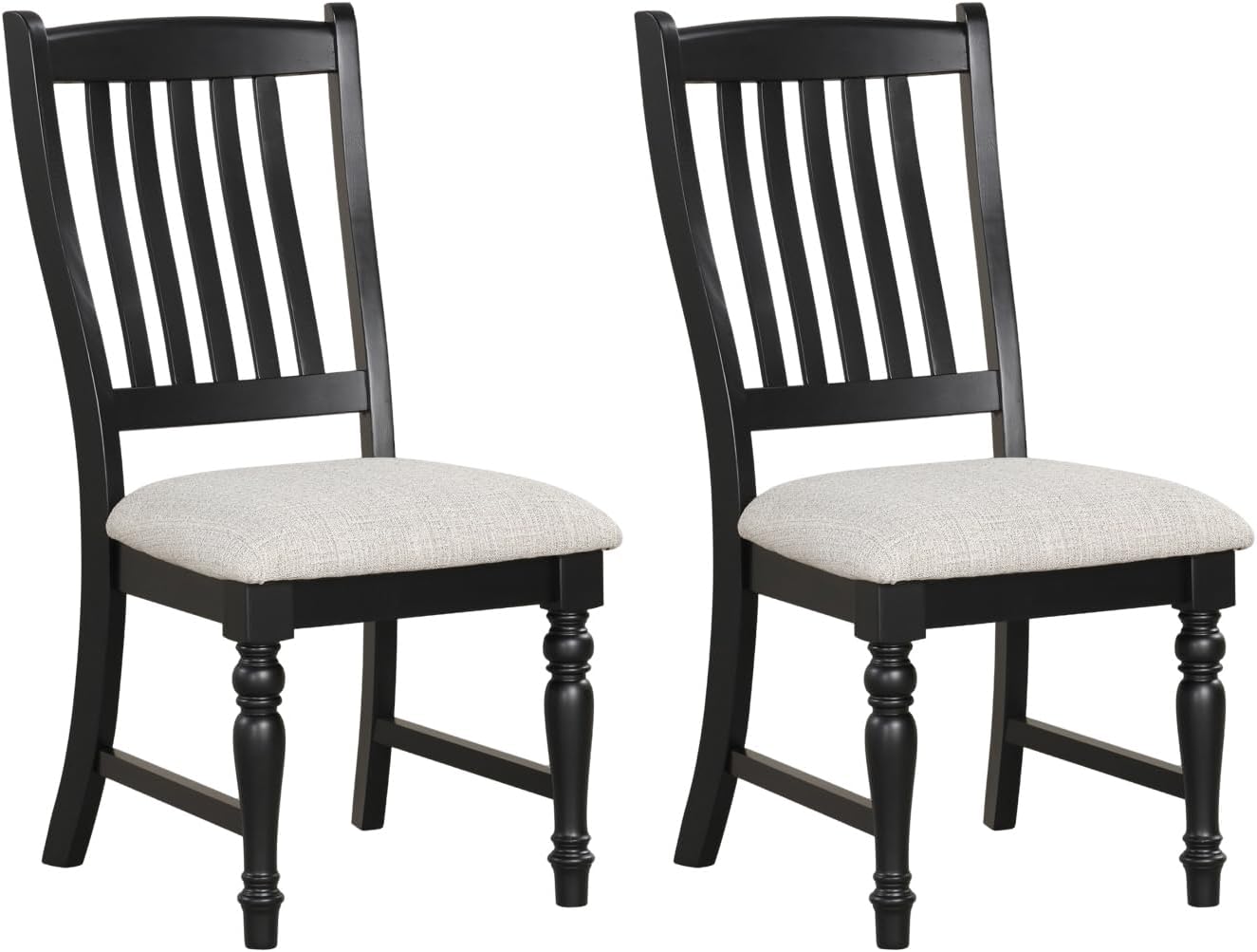 Giantex Wood Dining Chairs Set of 2, Farmhouse Dining Room Chair with Cushion Seat, Armless Wooden Dining Side Chairs with Solid Acacia Wood Frame, Max Load 350 Lbs, Upholstered Kitchen Chair, Walnut - Thumbnail 4