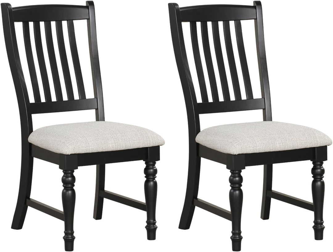 Giantex Wood Dining Chairs Set of 2/4 Farmhouse Kitchen Chairs with Solid Wood Frame, Max Load 355 Lbs