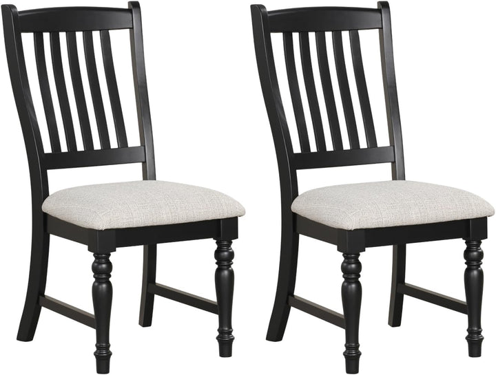Giantex Wood Dining Chairs Set of 2/4 Farmhouse Kitchen Chairs with Solid Wood Frame, Max Load 355 Lbs