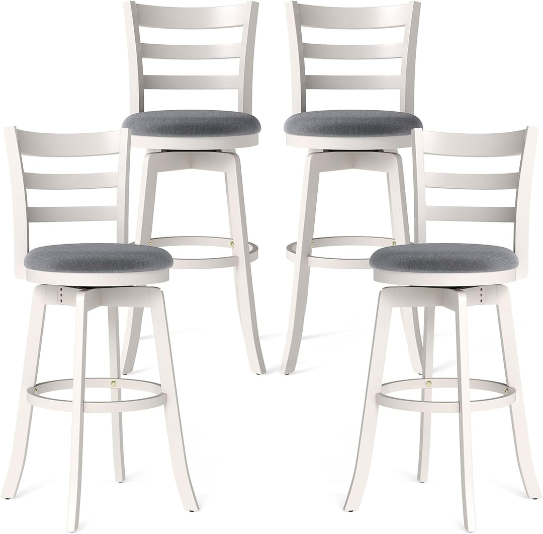 Giantex 30.5" Bar Height Stools Set of 2/4 with Fabric Upholstered Seat