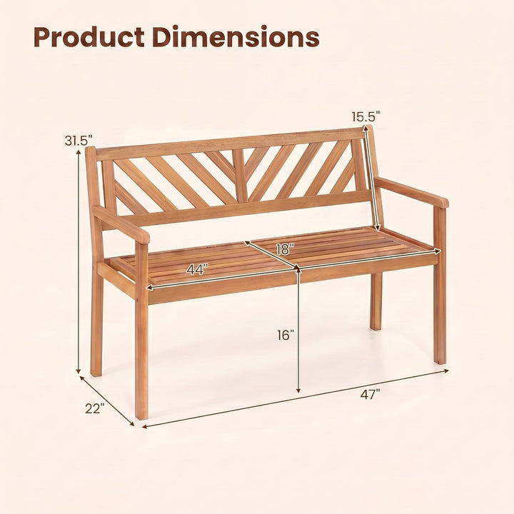 Giantex 47" 2-Person Outdoor Bench