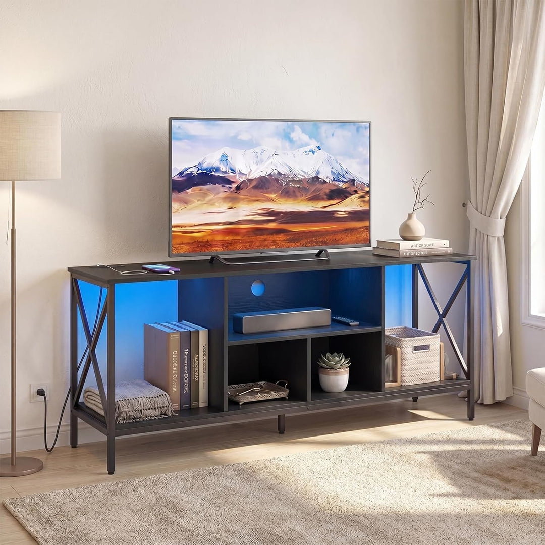 Giantex TV Stand with LED Lights for 65 Inch TV