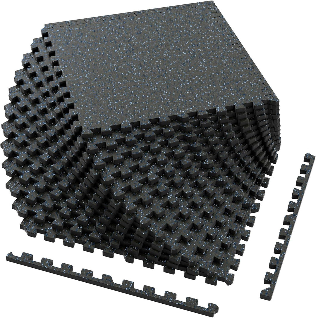 Giantex 12/24 Pack Interlocking Rubber Gym Floor Mats 0.79" Thick 24" x24" Puzzle Tiles