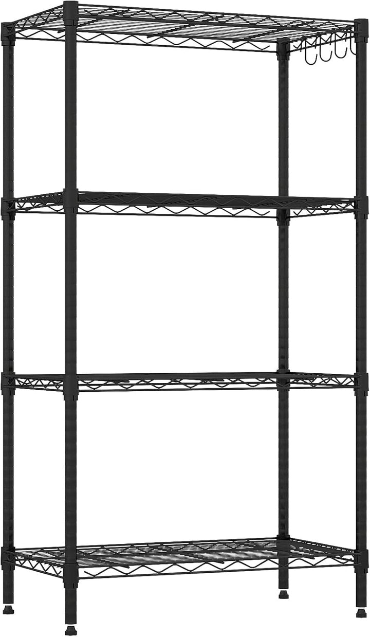 Giantex Storage Shelves Adjustable Wire Shelf Rack w/4 Removable Hooks