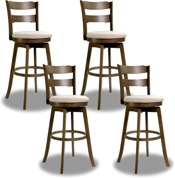 Giantex 30.5" Swivel Bar Stools Set of 2/4 with Fabric Upholstered Seat, High Back