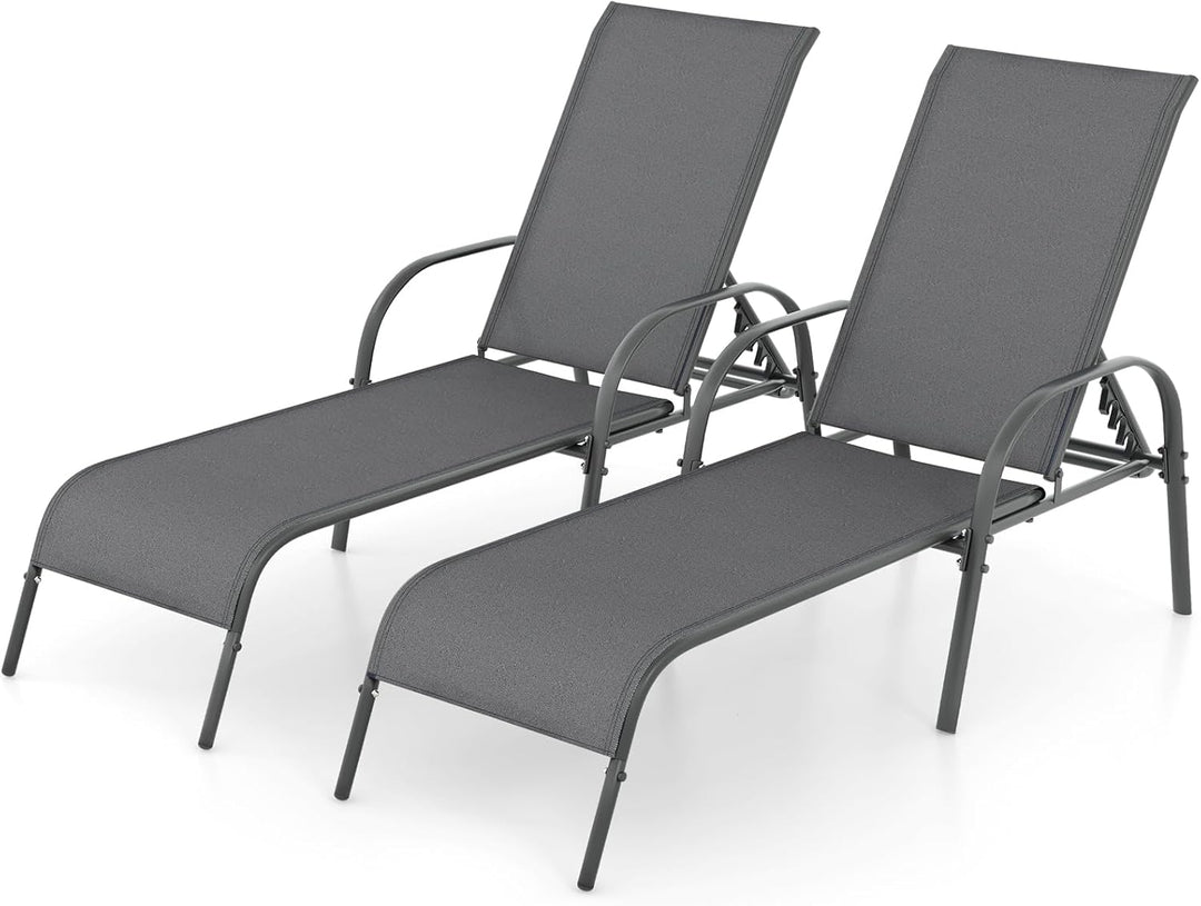 Giantex Adjustable Patio Chaise Lounge, Outdoor Folding Lounge Recliner Chairs