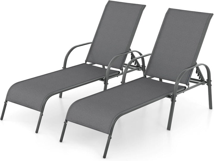 Giantex Adjustable Patio Chaise Lounge, Outdoor Folding Lounge Recliner Chairs