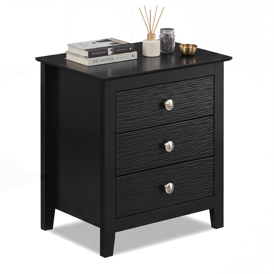 Giantex 3-Drawer Night Stand Set 1/2 22’’ Compact Sofa End Couch Side Table
