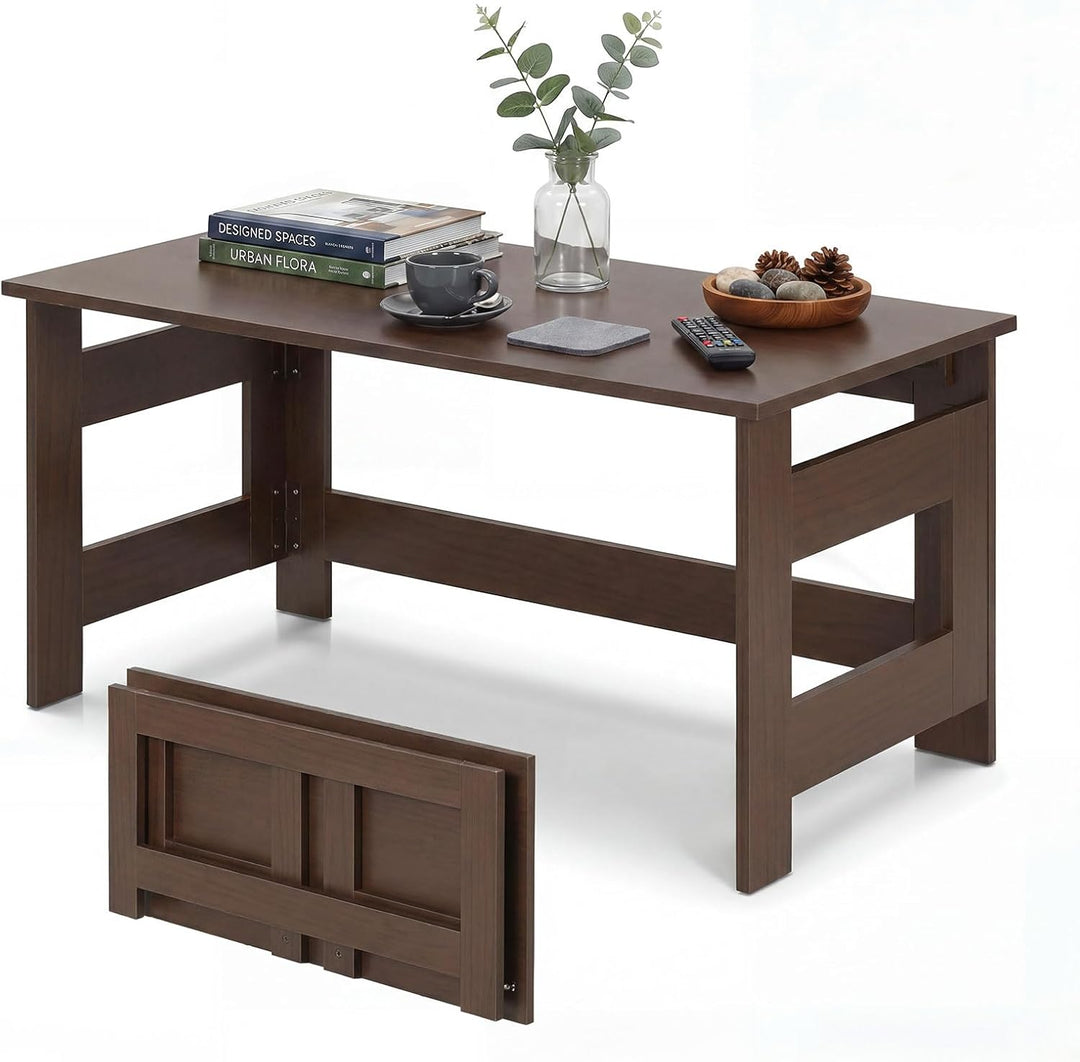 Giantex 31.5" Small Folding Coffee Table with Foldable Legs