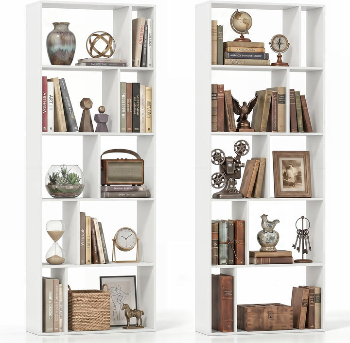 Giantex 6-Tier Bookshelf | 10-Cube Industrial Bookcase w/Open Back (1/2)