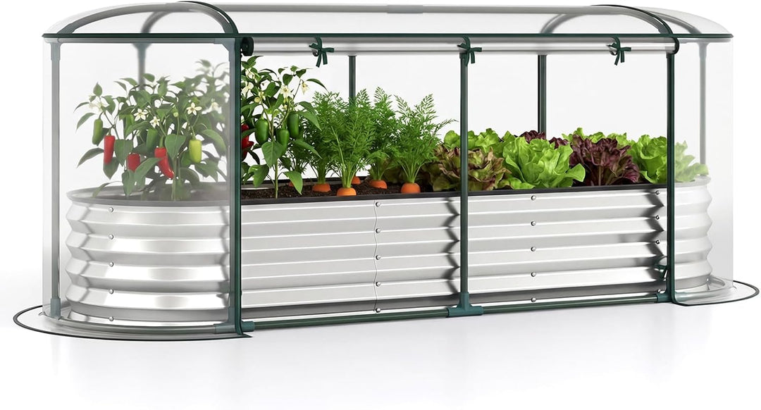 Giantex Raised Garden Bed w/Greenhouse Cover (6x2x1 FT)