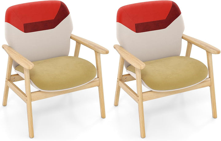 Giantex Upholstered Side Armchair with Spacious Backrest