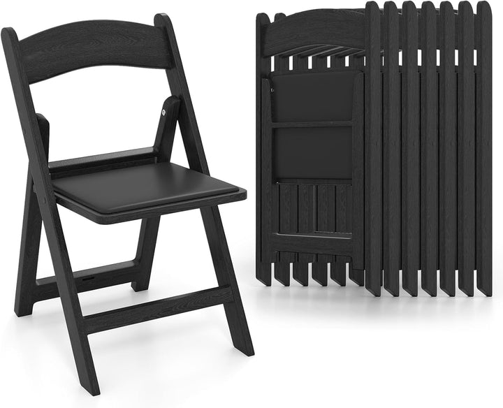 Giantex Folding Chairs Portable Resin Event Chairs with Padded Seat