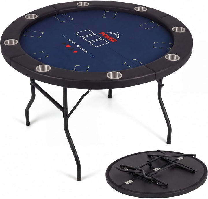 Giantex 8 Player 48" Round Texas Holdem Poker Table Foldable