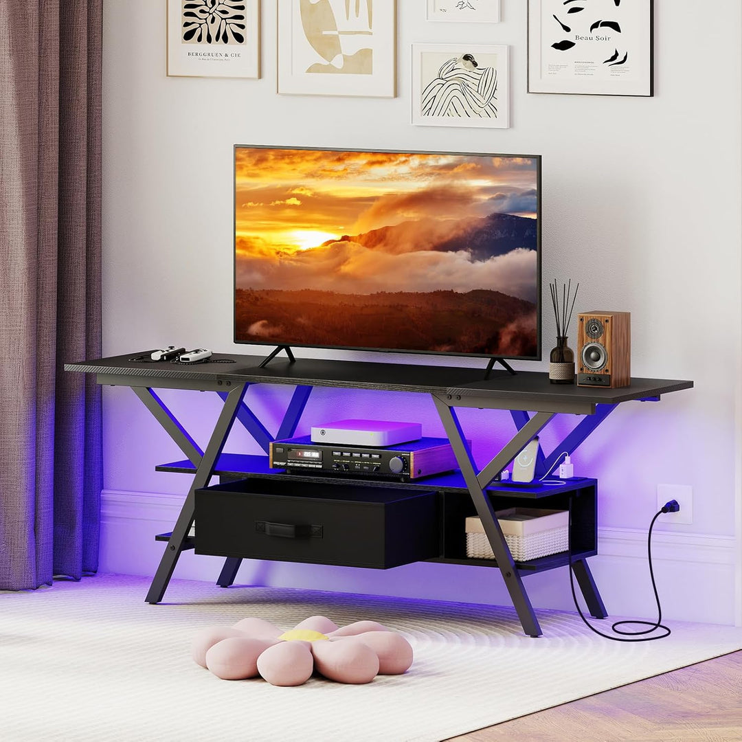 Giantex TV Stand with Power Outlets for 55-65 Inch TV