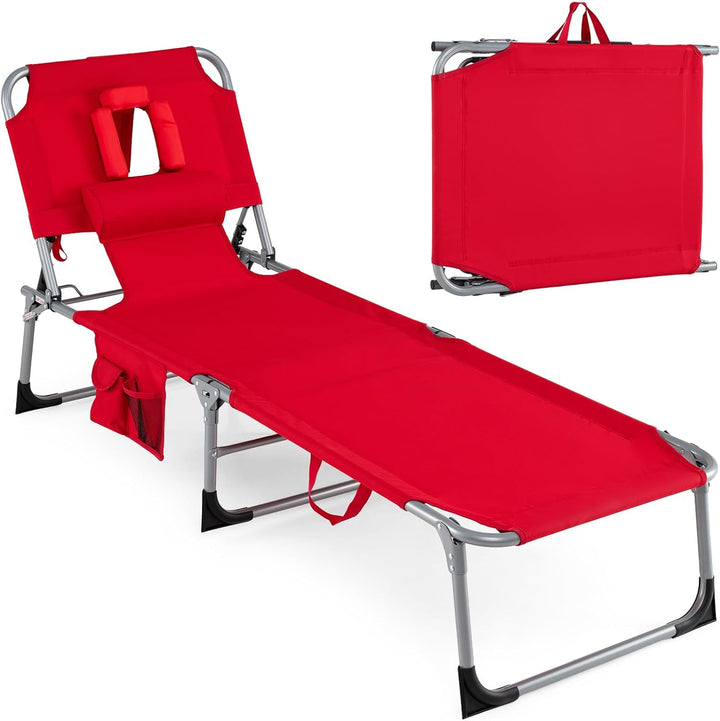 Giantex Tanning Chair with Face Arm Holes Folding Chair
