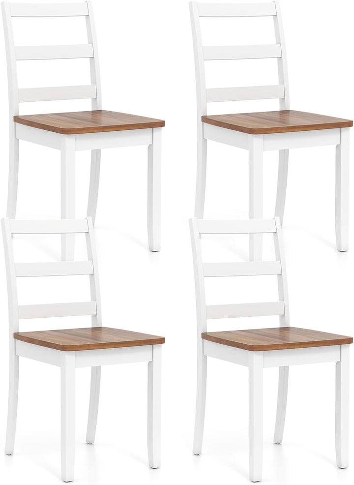 Giantex Wood Dining Chairs Set of 2/4 - Wooden Armless Kitchen Chairs with Solid Rubber Wood Legs