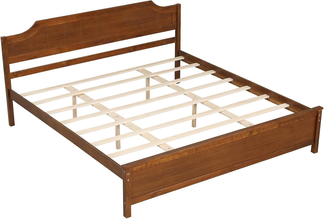 Giantex Queen/Twin/King/Full Size Wooden Bed Frame with Headboard