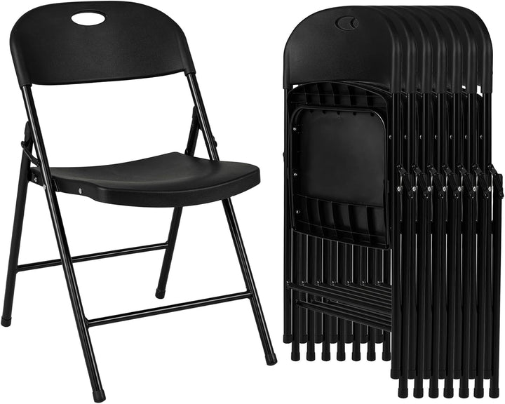 Giantex Plastic Folding Chair | Portable Stackable Commercial Seats with Ergonomic Backrest