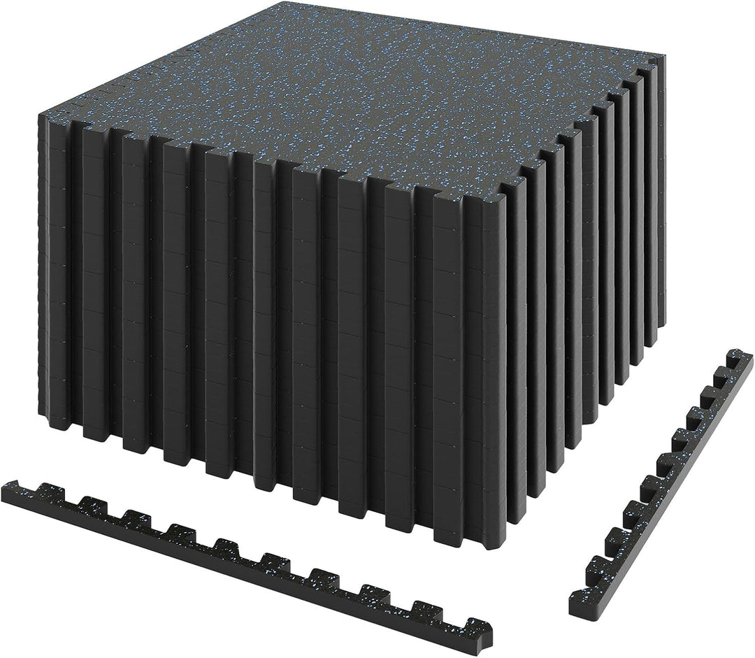 Giantex 12/24 Pack Interlocking Rubber Gym Floor Mats 0.79" Thick 24" x24" Puzzle Tiles