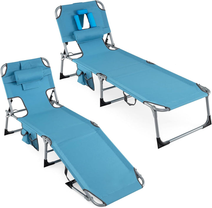 Giantex Tanning Chair with Face Arm Holes Folding Chair