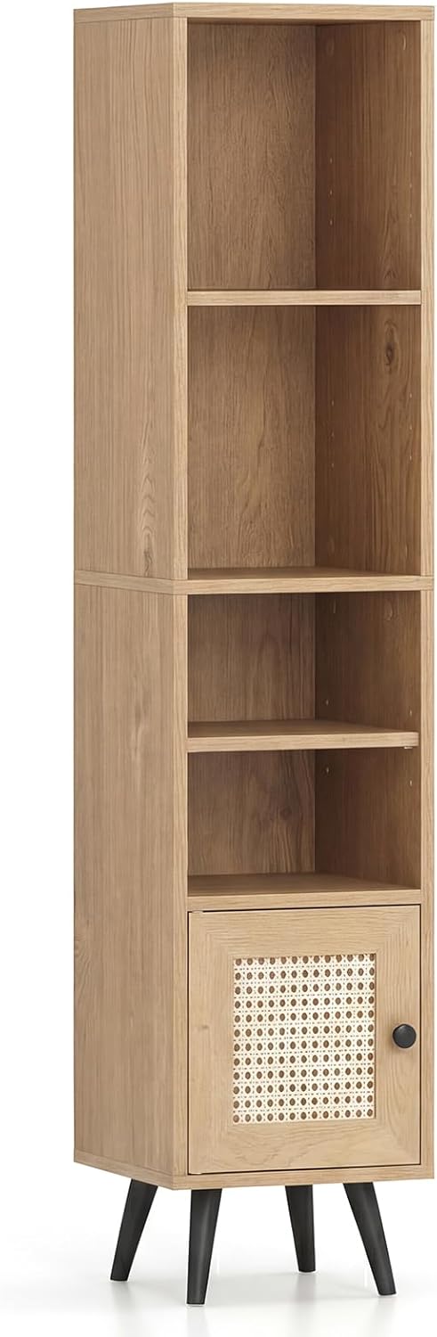 Giantex 6-Tier Tall Narrow Bookcase 54 Inches Slim Storage Cabinet
