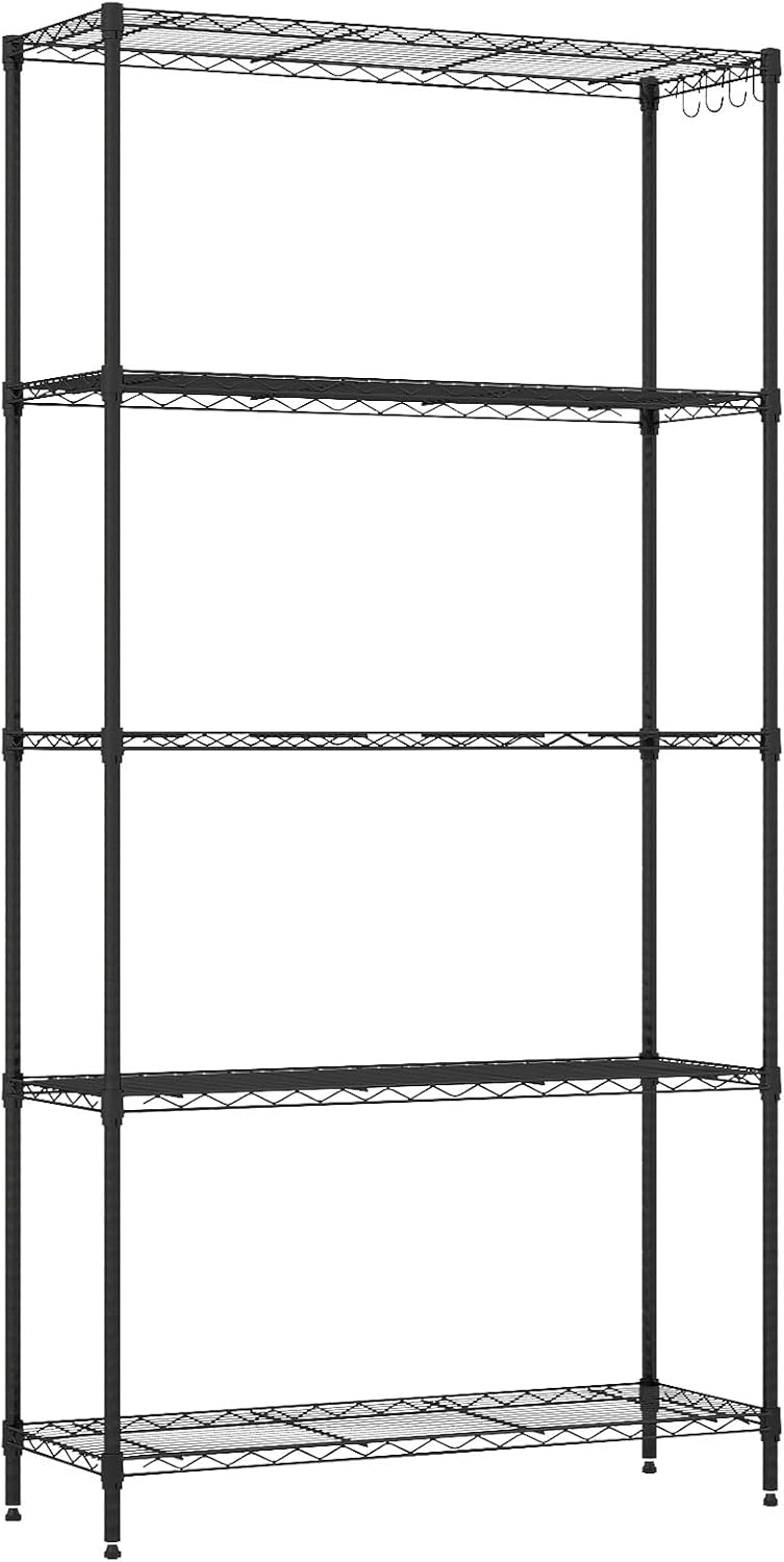 Giantex 4-Tier/5-Tier Metal Storage Shelving Unit with V-Shaped Wire Rack
