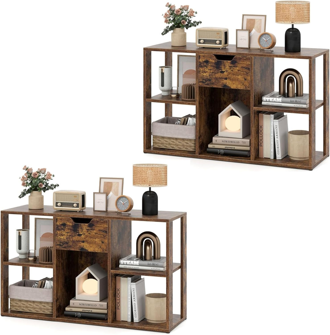 GIANTEX 5-Cube Storage Organizer with Drawer, 3-Tier Bookcase