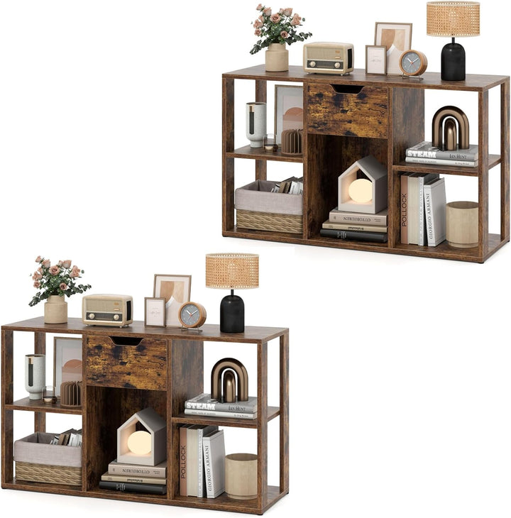 GIANTEX 5-Cube Storage Organizer with Drawer, 3-Tier Bookcase