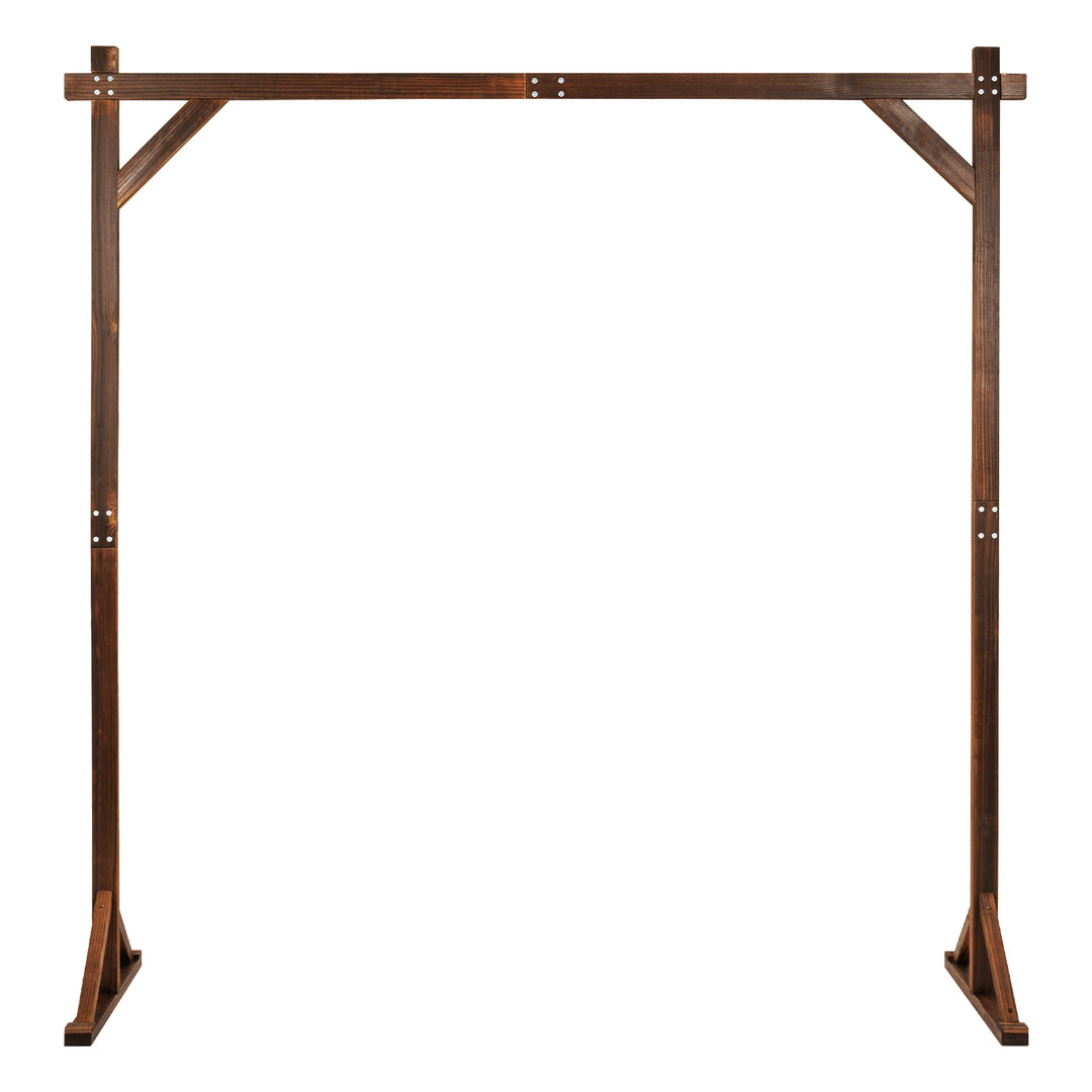 Giantex Wooden Wedding Arch for Ceremony, 7.2 FT Square Solid Wood Arbor for Wedding Backdrop Stand